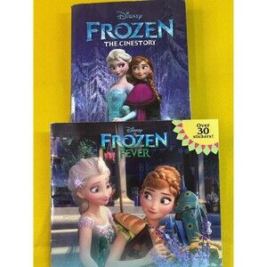 Disney Frozen Book Lot – Frozen Fever + Frozen The Cinestory Sticker Book